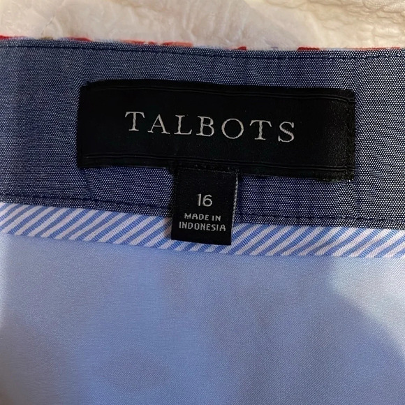 Talbots womens skirt 16 XL mini knee length pattern pink business casual stretch - Picture 4 of 7